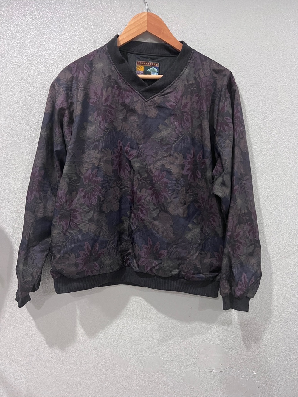 Vintage Forrester’s Floral Pullover Jacket Men’s M Made USA Portland Oregon 90s